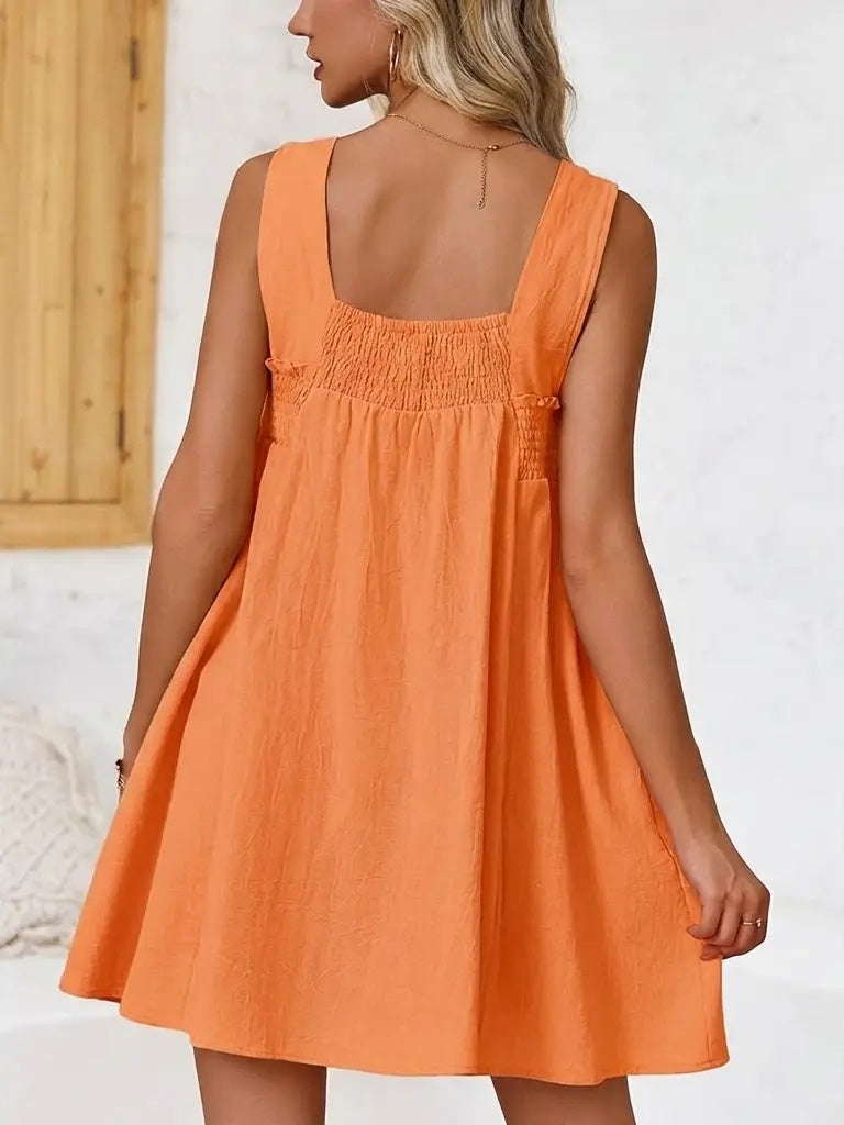 Women 's Summer Casual Sleeveless Square Neck Mini Dress