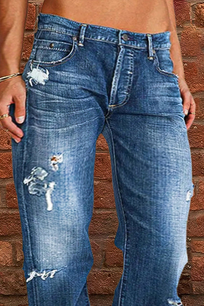 New Style Ripped Low Waist Straight Leg Jeans(Buy 2 Free Shipping)
