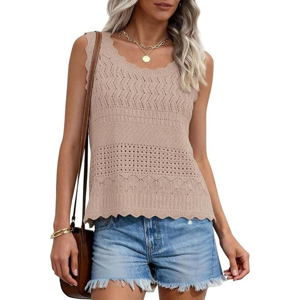 Women's Boho Crochet Knit Tank Top