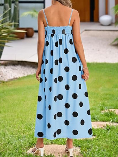 ⏰Hot Sale-Women's Casual Spaghetti Maxi Dress with Pockets