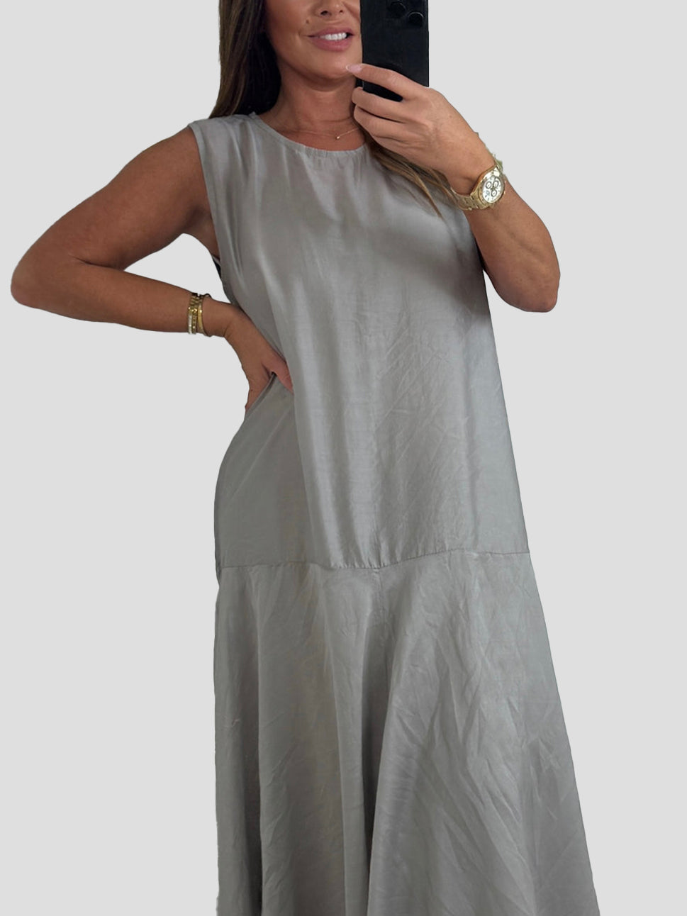 Sleeveless Round Neck Maxi Dress