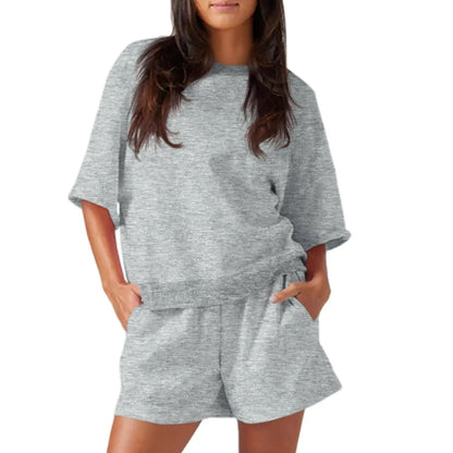 Womens 2 Piece Outfits Casual Oversized Cropped Sweatshirt