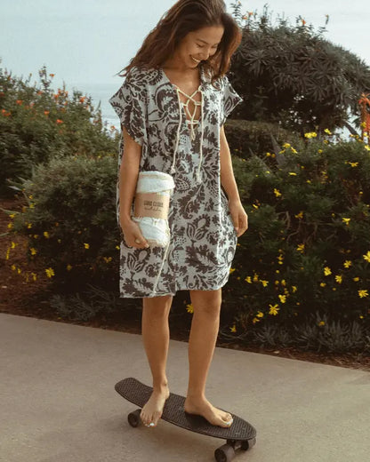 Women's Boho Lace Up Cover Up Dress