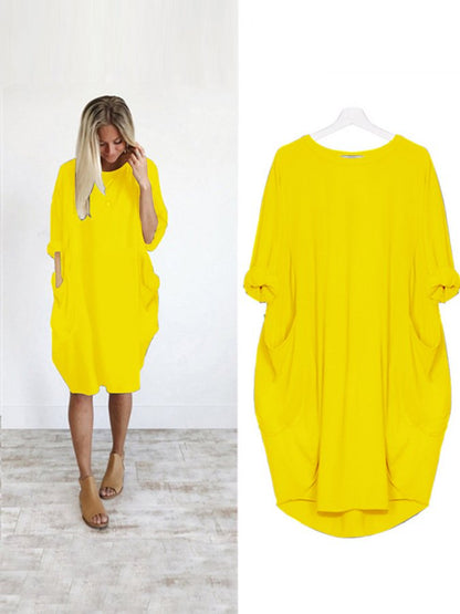 Women's Casual Solid O-Outline Dress