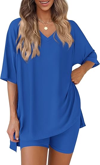 Hot Sale-Women's Tummy Cover V Neck 2-Piece Set
