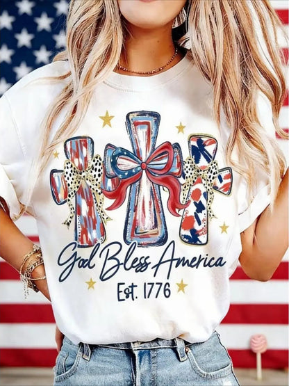 ⏰Hot Sale-God Bless America T-shirt 250 Years America Anniversary Birthday Gift Shirt