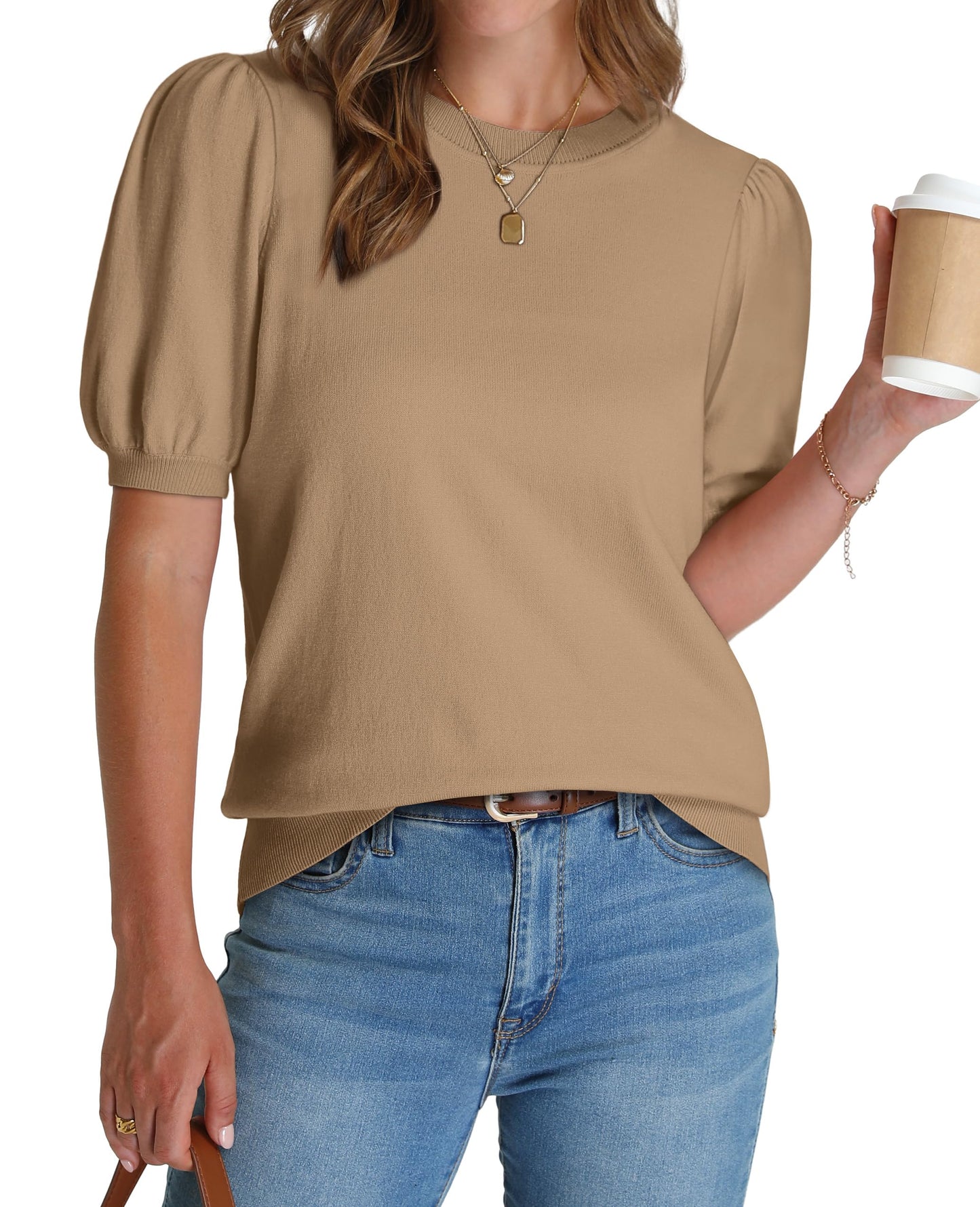 ✨Women's Lightweight Puff Short Sleeve Sweater