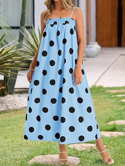 ⏰Hot Sale-Women's Casual Spaghetti Maxi Dress with Pockets