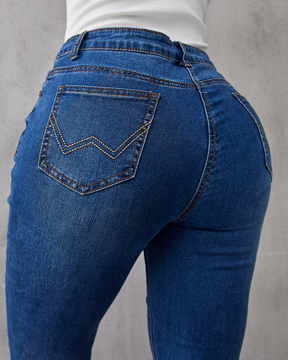 90s Vintage Classic Flare Hem High Waist Jeans