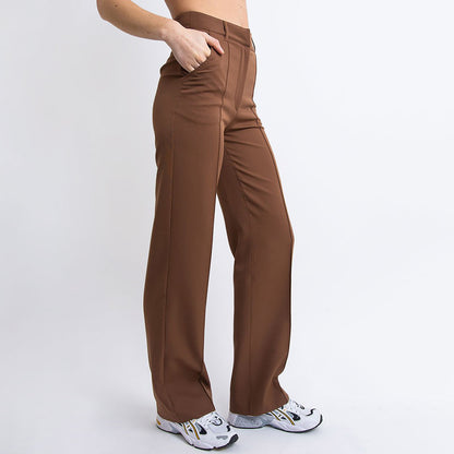High Waisted Suit Pants With Straw Pleats