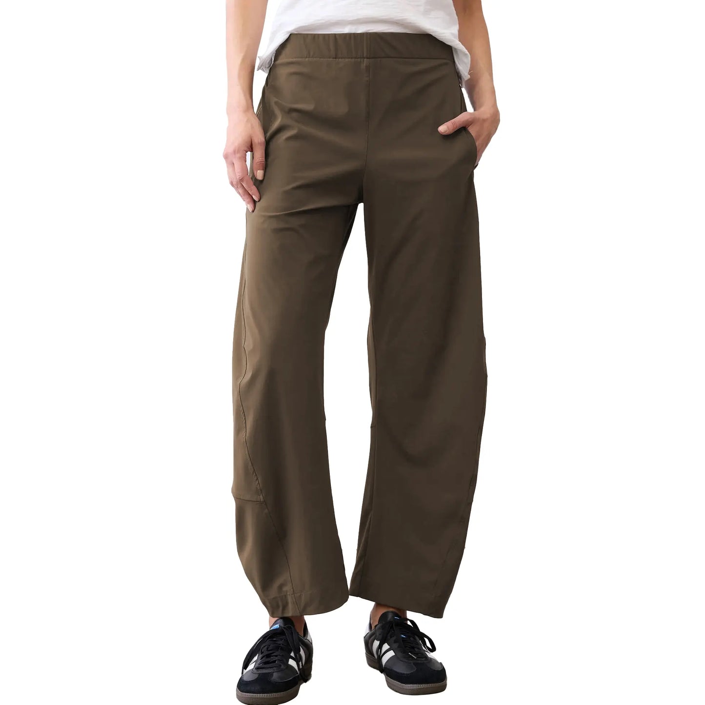 High Elastic Waist Quick Dry Wide Leg Travel Pants With Pockets