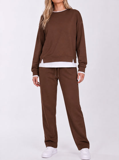 Limited time sale🔥Women's Fake Two‑Piece Sweatshirt Set