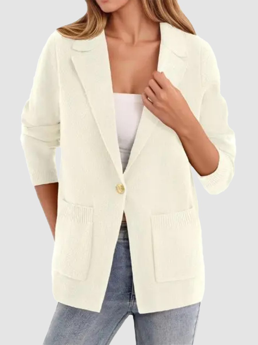 Hot Sale-Women's Slim Fit Long Sleeve Knit Blazer Jacket