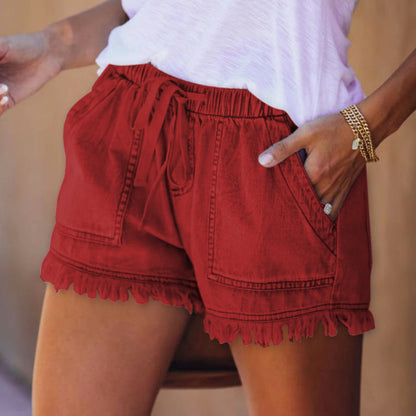 Womens Casual Denim Shorts with Pockets Cotton Jean Short