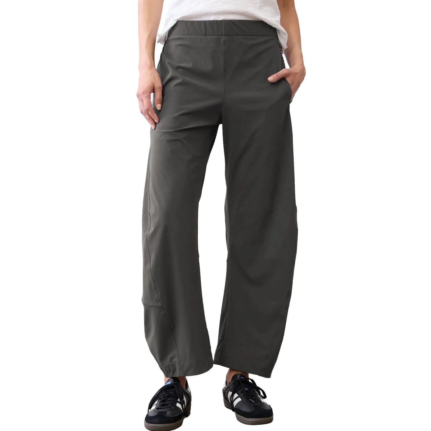 High Elastic Waist Quick Dry Wide Leg Travel Pants With Pockets