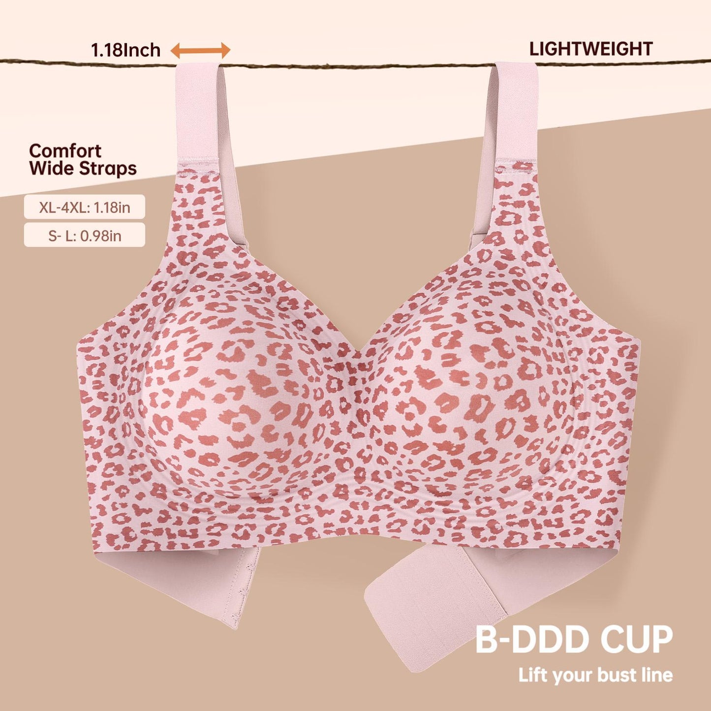 Women's Wireless Lace Back Seamless Comfort Bra
