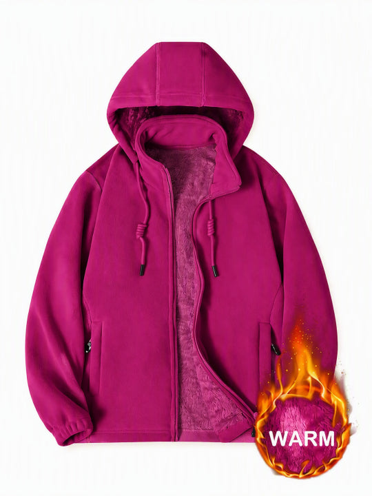 Women Winter Zip Jacket With Detachable Hood