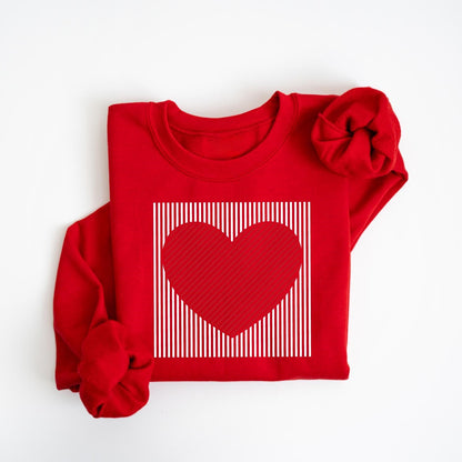 ✨Retro Valentines Heart Stripe Print Sweatshirt