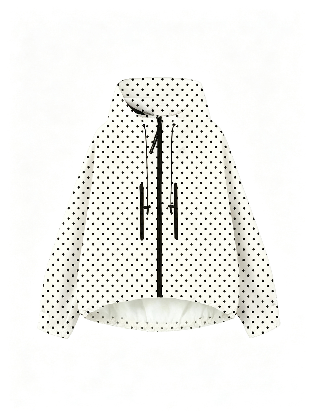 Women's Oversized Pleated Hem Rain Jacket With Hooded
