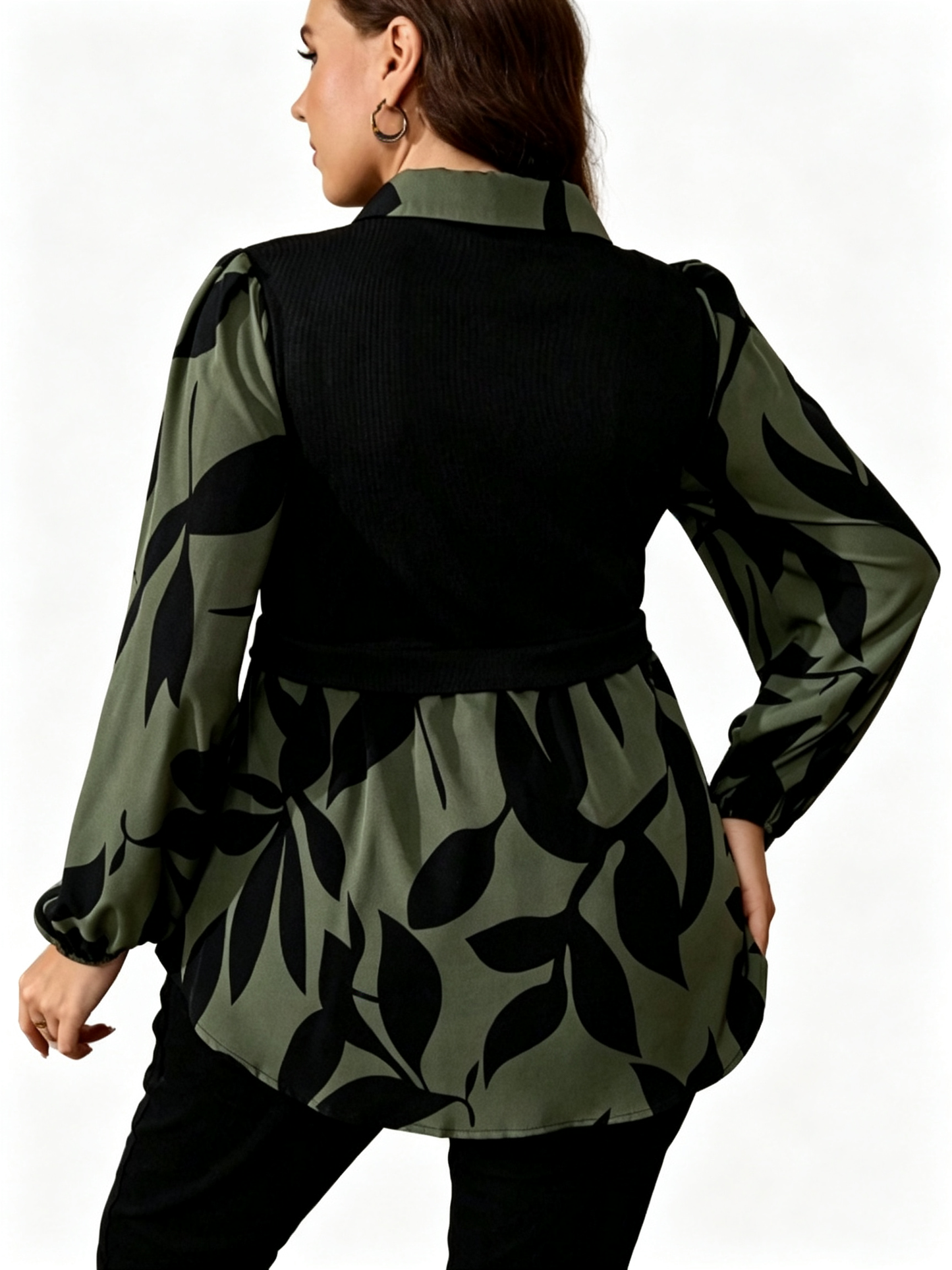 🍂Women Floral Leaf Print Two In One Blouse