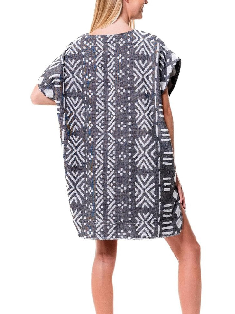 Women's Boho Lace Up Cover Up Dress