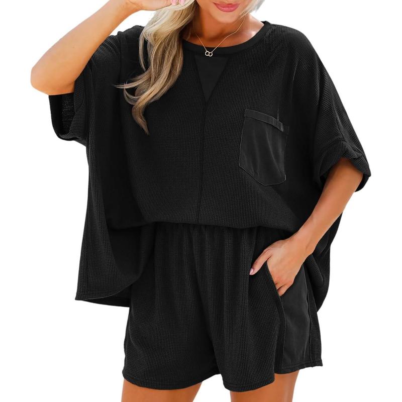 ⏰Hot Sale-Womens Summer Waffle Knit 2 Piece Outfits