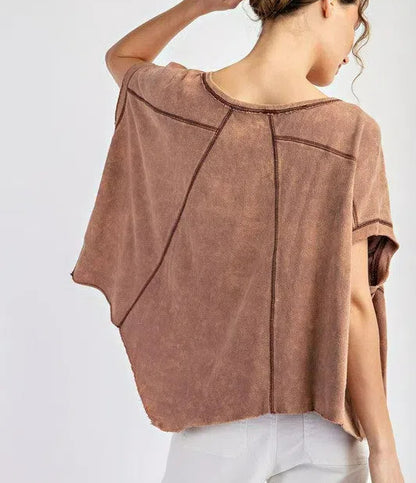 Mineral Washed Short Sleeve Top