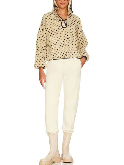 ✨Women's Button-down Turtleneck Heart Sherpa Pullover