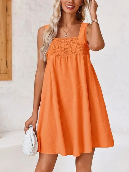 Women 's Summer Casual Sleeveless Square Neck Mini Dress
