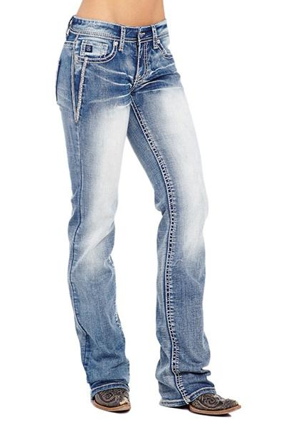 Women's American Flag Stretch Washed Bootcut Jeans