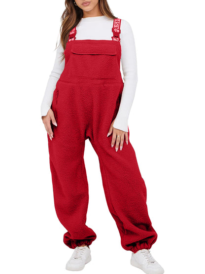 ✨Women's Fleece Warm Winter Casual Loose Jumpsuits