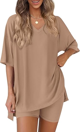 Hot Sale-Women's Tummy Cover V Neck 2-Piece Set