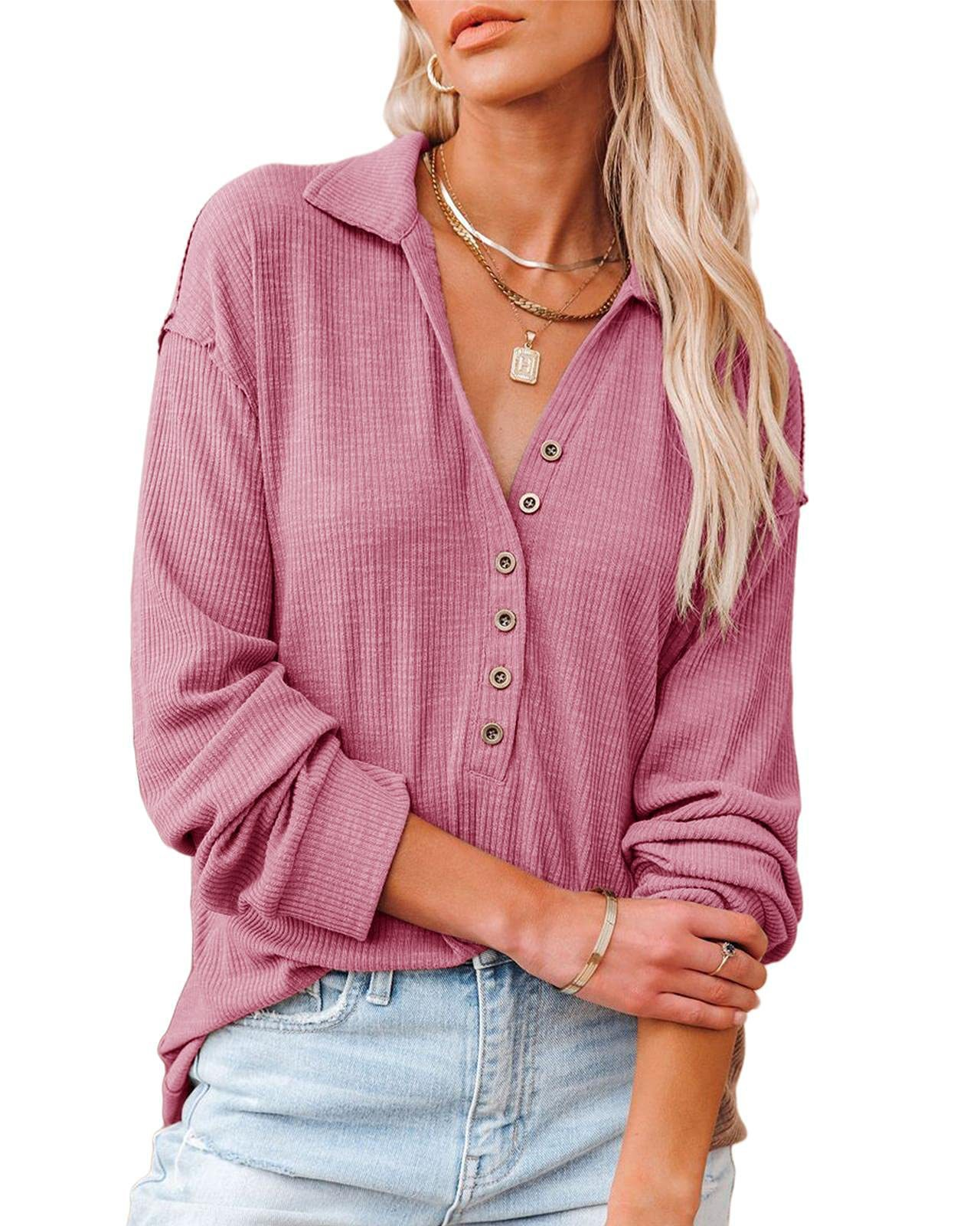 Women's  Casual Button Down Relaxed Fit Shirts