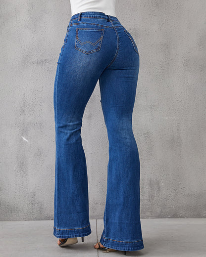 90s Vintage Classic Flare Hem High Waist Jeans