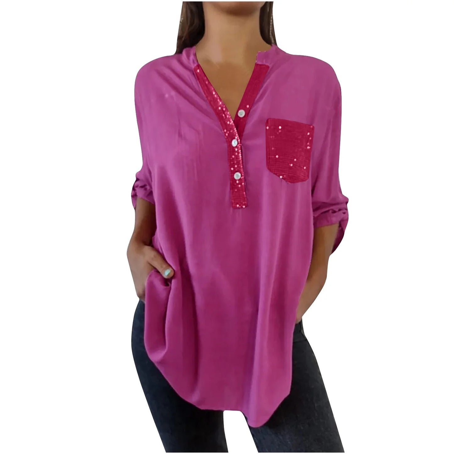 🌸Women's Chiffon Sequined Shimmering Top