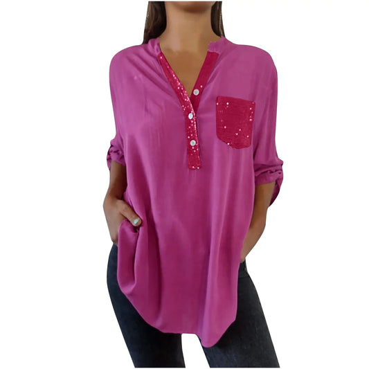 🌸Women's Chiffon Sequined Shimmering Top