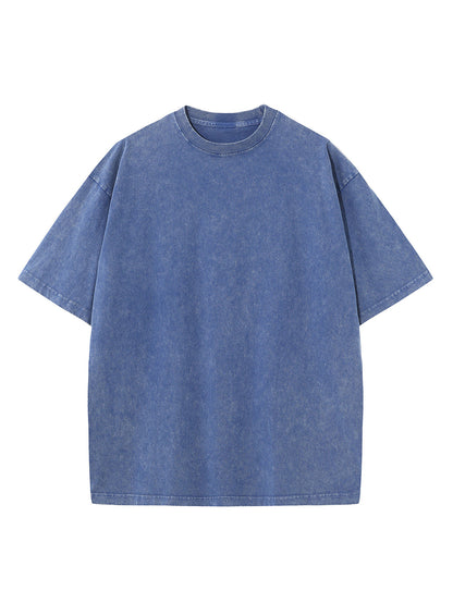 Oversized Acid Wash Cotton Drop Shoulder T-Shirt