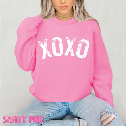 Women's Valentine's Day XOXO Pattern Heart Long-Sleeved Sweatshirt