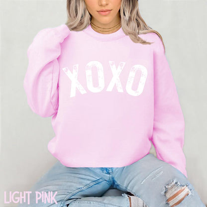 Women's Valentine's Day XOXO Pattern Heart Long-Sleeved Sweatshirt