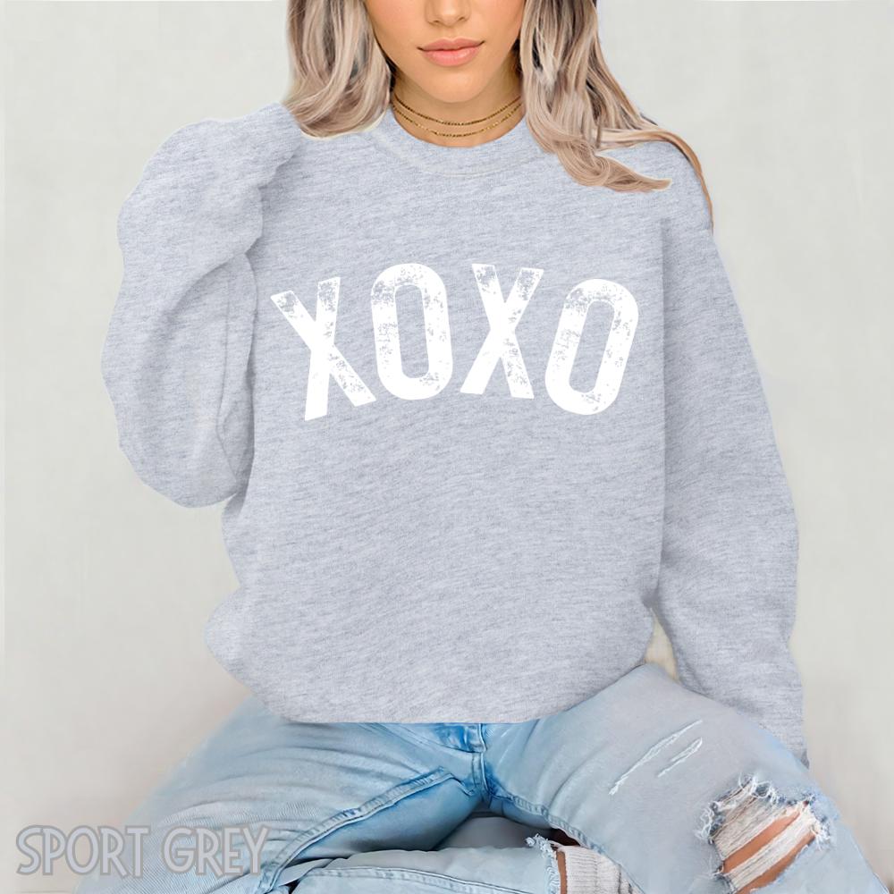Women's Valentine's Day XOXO Pattern Heart Long-Sleeved Sweatshirt
