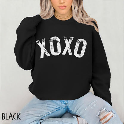 Women's Valentine's Day XOXO Pattern Heart Long-Sleeved Sweatshirt