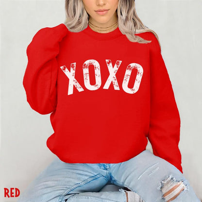 Women's Valentine's Day XOXO Pattern Heart Long-Sleeved Sweatshirt