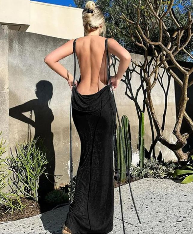 SERENITY BACKLESS MAXI DRESS