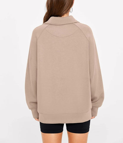 ✨Women's Half Zip Oversized Sweatshirt with Pockets