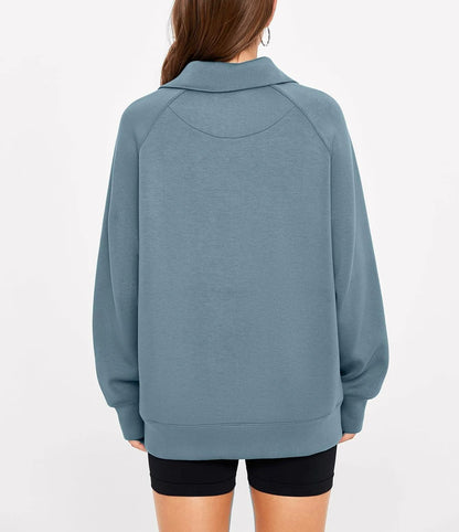 ✨Women's Half Zip Oversized Sweatshirt with Pockets