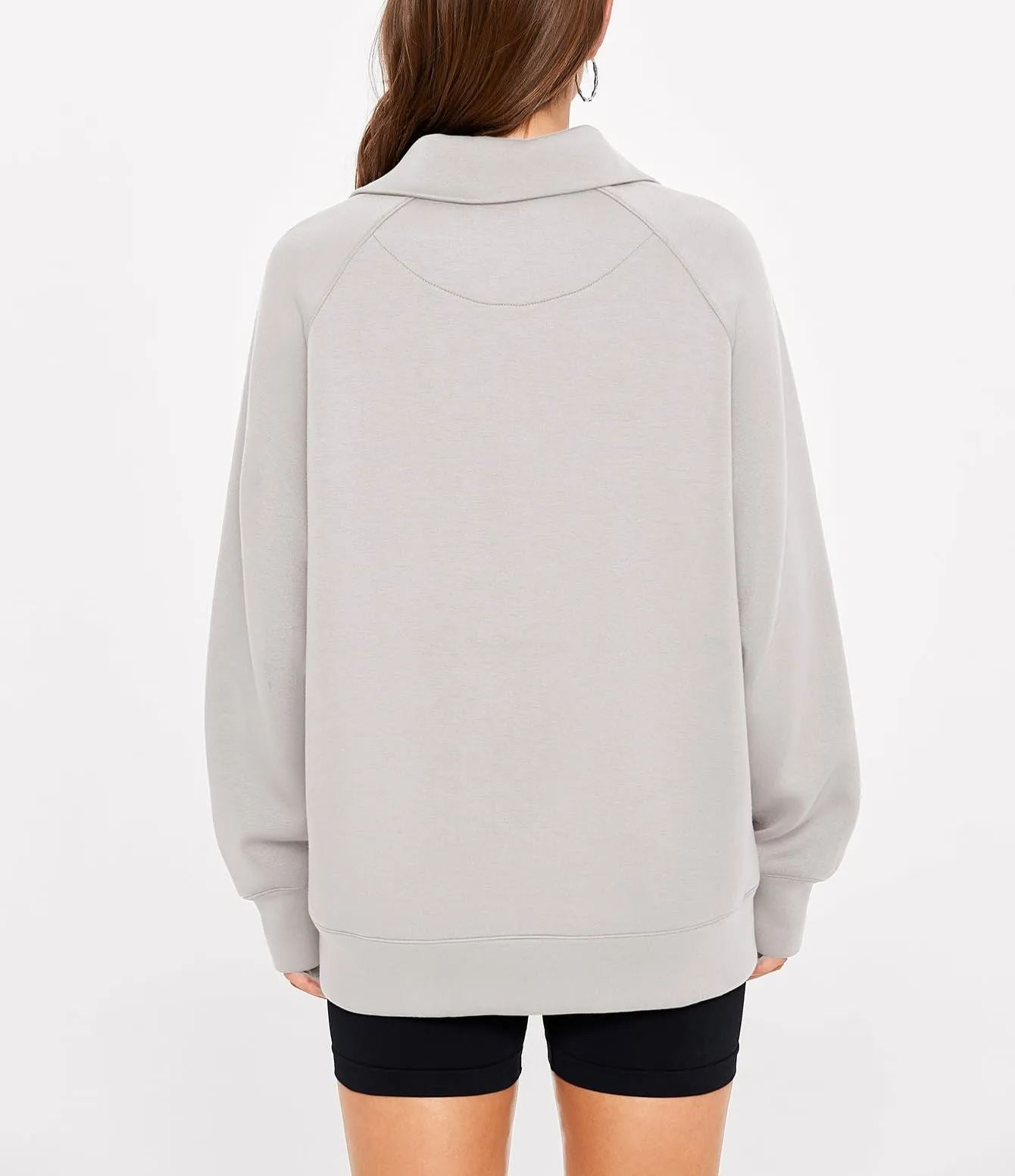 ✨Women's Half Zip Oversized Sweatshirt with Pockets