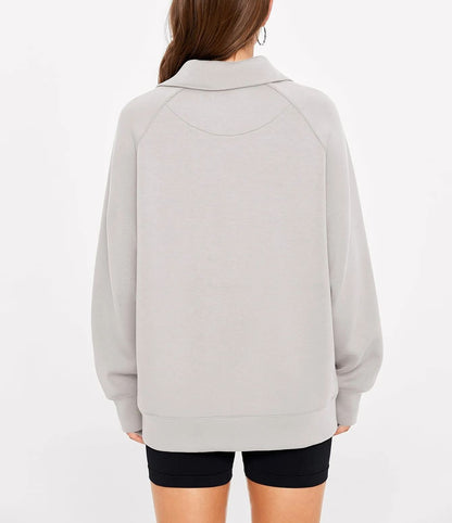 ✨Women's Half Zip Oversized Sweatshirt with Pockets