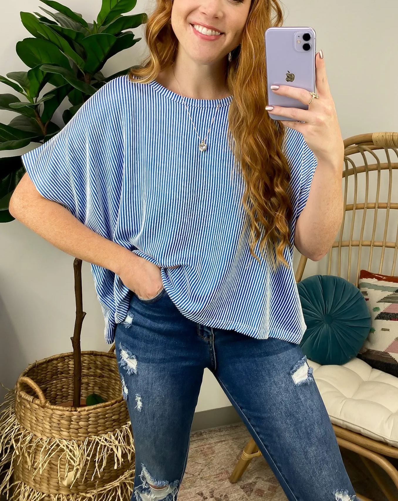 Hot Sale Two Tone Rib Knit Oversized Top