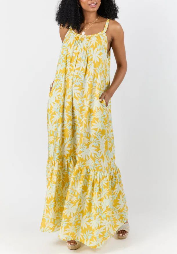 ✨Painting The Sky Multi Watercolor Chiffon Maxi Dress SALE