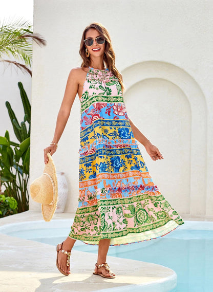 Limited time sale🔥Women's Elegant Hollower Out Waist A  Line Spaghetti Straps Dress